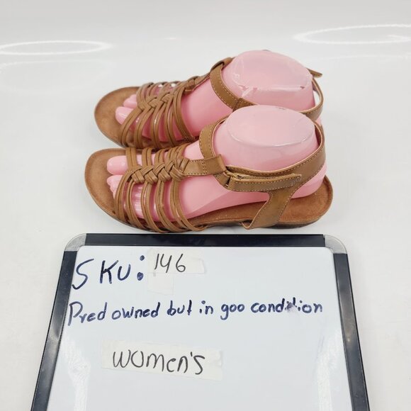 Baretraps Women's Brown Jaime Leather Low Wedge Gladiator Sandal Size 8M - Picture 7 of 7